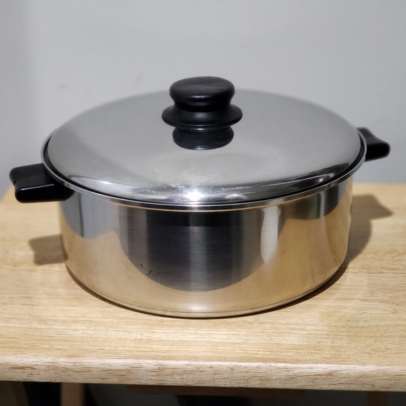 For @JR... Regal Thermic Ray 4-Ply 18-8 StnlsStl Thermo-Clad bottom Stock Pot - Picture 11 of 14